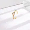 Anillo Popular Transfronterizo de Acero de Titanio Abierto de Circonia Colorida para Mujer, Anillo de Oro de 18 Quilates que No se Desvanece, Moderno y Versátil