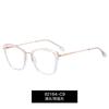 82164 Lentes Personalizados Antiluz Azul Montura Grande para Mujer Montura TR Bisagra de Resorte Metálica Montura Óptica Espejo Cruzado Europeo y Americano