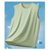Camiseta sin mangas de seda de hielo de verano de secado rápido Chaleco para hombre Deportes T Fitness Absorción del sudor Transpirable Entrenamiento Cuello redondo Chaleco talla grande