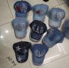 Nova Boné de Beisebol com Proteção Solar Primavera e Verão Masculino Tecido Lavado Diamante Jeans Chapéu Feminino Desfiado Velho Bolinhas Diamante Chapéu de Casal Lote