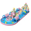 Grande Parque Aquático Inflável ao Ar Livre, Escorregador Aquático Inflável Infantil, Pista de Obstáculos Aquáticos, Escorregador de Piscina