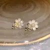 Brincos florais frescos estilo floresta para mulheres, estilo férias na praia primavera/verão, moda dopamina, brincos de tarraxa elegantes e bonitos