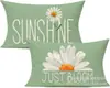 Transfronterizo Nuevo Primavera y Verano Girasol Coche Helado Flor Lino Estampado Cojín de Cintura Dormitorio Coche Decorativo Sofá