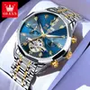 Marca Oli una generación de relojes moda cristal de diamante multifuncional mecánico impermeable relojes para hombre hombre