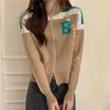 Suéter Mujer Invierno Diseño Nicho 2025 Estilo Nuevo Estilo Pequeño Doble Cremallera Cuello Alto Color de Contraste Chaqueta de Punto