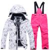 Novo traje de esqui para meninos e meninas, esportes ao ar livre, quente, infantil, top, calças da moda