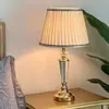Lámpara de mesita de noche de cristal de lujo, decoración creativa nórdica para dormitorio, adorno moderno minimalista americano para sala de estar