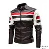 Chaqueta de Cuero para Hombre Nueva Otoño e Invierno Comercio Exterior Costuras Atractiva Chaqueta de Cuero para Motociclista talla extra Cuero Hombres Gordos Amazon