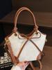 2025 Nuevo Diseño de Estilo Coreano Sentido del Color en Contraste Bolso de Cubo Portátil Casual para Mujer Estilo Commuter Sensación de Alta Gama Bolso Bandolera