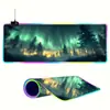 Mouse Pad Aurora da Islândia Personalizado Especial FPS Luminoso para Mesa RGB E-Sports Jogo Tamanho Grande Tapete de Computador