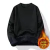 Suéter Gola Redonda Masculino Outono e Inverno Veludo Espessado Quente Camada Interna Tudo-em-Um Veludo Tamanho Grande Suéter Base Atacado