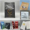 Embalagens Personalizadas para Café com Válvula Unidirecional, Selagem de Oito Lados, Sacos com Fundo Plano, Saquinhos de Chá, Sacos de Papel Kraft Auto-Suportes com Folha de Alumínio