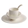 Prato de Jantar Cerâmico Swirling Shadow de Fábrica Prato de Louça Sentido Avançado Pacote de Talheres Individuais Conjunto de Louça de Hotel Mesa Quatro Peças Comercial