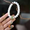 Jóias Qiyi pulseira original de raiz de Bodhi natural Jade Branco Bodhi rosário de 108 contas pulseira Bodhi