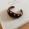 Pulsera Geométrica de Acrílico de Resina Brazalete Estilo Vintage Retro para Mujer Nicho Sentido de Diseño Único Joyería para la Mano