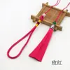 Colgante de Cuerda con Cuentas de Jade Artificial con Tapa Hueca y Flecos de Borla Accesorio DIY