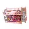 1:Cama alta y baja para muñecas de 12, sábanas, almohada 17CM, cama alta y baja, juguete, accesorios para casa de muñecas 152g