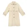 Comos Cms 2026 Otoño Nuevo Casual Solapa Longitud Media Botonadura Única Gabardina para Mujer 258199