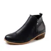 2025 Nuevas Botas de Mujer para Primavera y Otoño Talla Grande Exportación Transfronteriza Cremallera Lateral Botas de Moda Botines Tacón Grueso Talla 43 Botines Casuales