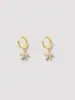1 Par de Aretes Nuevos Estilo Coreano Ins con Aros Completos de Diamante, Versátiles para el Trabajo, Elegantes Aretes Chapados en Oro, Suministro de Joyería