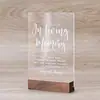 Letreros Conmemorativos Acrílicos Personalizados con Soportes para Recepciones de Boda y Decoraciones de Mesa para Fiestas y Eventos
