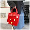 Bolsa de fieltro Bolso de mano Muñeca pequeña Estilo Pompón Fiesta de cumpleaños Luna Llena Regalo Bola de lana hecha a mano Regalo Estilo lindo