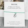 Pulsera Tarjeta de Bendición Pulsera para MAMÁ Día de la Madre Colgante de Aleación Pulsera de Cuerda de Cera Directo de Fábrica Segundas