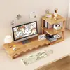 Organizador de escritorio, soporte para computadora de escritorio, elevador de monitor, base para pantalla de visualización, soporte de escritorio