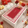 Mantel rojo nuevo con temática de boda, diseño festivo, impermeable y resistente al aceite, no requiere lavado, apto para mesas de sala y comedor