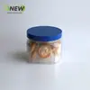 Frasco de Plástico Transparente Sellado Cuadrado de 650ml con Tapa de Cristal Frasco para Alimentos Frasco para Snacks Frasco para Galletas Cubo de Plástico