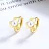 Pendientes de perla vintage de flor fresca para mujer, plata de ley 925, círculo de temperamento exquisito, cierre de oreja, joyería de moda para Instagram