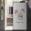 Pegatinas de Película de Vidrio Esmerilado para Dormitorio, Anti-Mirada Indiscreta, Privacidad Total, Bloqueo de Visibilidad, No Transparente, Diseño de Dibujos Animados, Protección de Privacidad, Conejo
