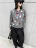 Cardigã de malha jacquard com padrão de losangos coloridos no mesmo estilo da ER para mulheres, novo top retrô outono 2026 9753