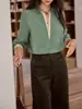 Camisa Falsa de Dos Piezas Estilo Retro Francés Solightr para Mujer Primavera 2026 Nueva Camisa de Manga Larga Holgada Pulóver