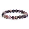 Venda quente transfronteiriça 8mm pedra natural pinho imperial grão de madeira vermelho roxo listrado pedra de energia pulseira de ioga pulseira mulheres atacado