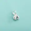 Accesorios de plata pura S999 cola de sirena de plata lisa, árbol de la fortuna, elefante, pez pequeño, mariposa, colgantes para charms de pulsera DIY