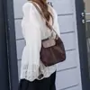 Bolso de Calabaza de Piel de Vaca Esmerilada para Mujer, Bolso Cubo de Nicho de Gama Alta, Bolso de Hombro Cruzado Versátil para Otoño e Invierno, Retro