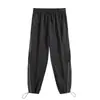 Calça de Moletom Listrada Americana da Moda Masculina Outono Marca da Moda Solta Casual Calça de Mergulho High Street Filhote Bonito Esportiva Calça Reta