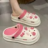 Sandálias Croc DIY Dopamina de Verão Roupas Femininas Sandálias Plataforma com Solado Macio Sandálias Fofas para Estudantes Antiderrapantes Baotou