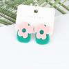 Nova versão coreana da cor de contraste brincos de costura pequenos brincos frescos brincos assimétricos simples brincos bonitos brincos de flores acrílicas