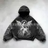 Moletom com capuz e punhos canelados, estilo cross-border, moletom unisex de inverno para a rua, peça versátil