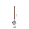 Acero Inoxidable 304 Mango de Madera para Alitas de Pollo Cuchara para Fondue Espátula de Cocina Creativa Cuchara para Servir Cuchara para Sopa Ramen Cuchara Ranurada