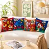 Almohada retro graffiti americana, cojín de dibujos animados con bloques de color dopamina, funda de almohada para sofá de sala de estar, cojín decorativo suave de moda