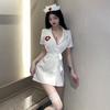 Vestido de Enfermera Sexy Ropa Interior Sexy Escote en V Profundo Tentación Caliente Juego de Roles Uniforme de Cama Traje