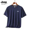 Jeep Spirit Jeep Deportes al Aire Libre Seda de Hielo Ropa de Secado Rápido Camiseta de Manga Corta de Verano para Hombre Correr Ejercicio Transpirable