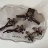 Presilha de Cabelo Pequena Flor em Resina Estampa de Leopardo, Presilha de Garra Grande, Presilha Torcida, Pente de Cabelo, Acessório de Cabelo, Novo Estilo