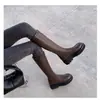 Primeiro Encontro Botas Ji Long Femininas Outono Inverno 2026 Novo Estilo Zíper Lateral Emagrecedoras Botas de Cavaleiro Botas Longas Botas de Cano Alto Botas de Motocicleta