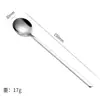 Cuchara pequeña redonda de acero inoxidable, cuchara para café, cuchara para pasteles y postres, cuchara mezcladora para leche en polvo y miel, cuchara mezcladora con mango largo para nido de pájaro al por mayor