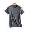 Camiseta deportiva básica de manga corta para hombre, de algodón de fibra larga, suave, holgada, sencilla, blanca y negra, informal, para negocios.