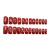 Unhas Usáveis Quadradas Europeias Vinho Tinto Clareadoras Padrão Glitter Manicure Adesivos Unhas Postiças Removíveis Unhas Prontas